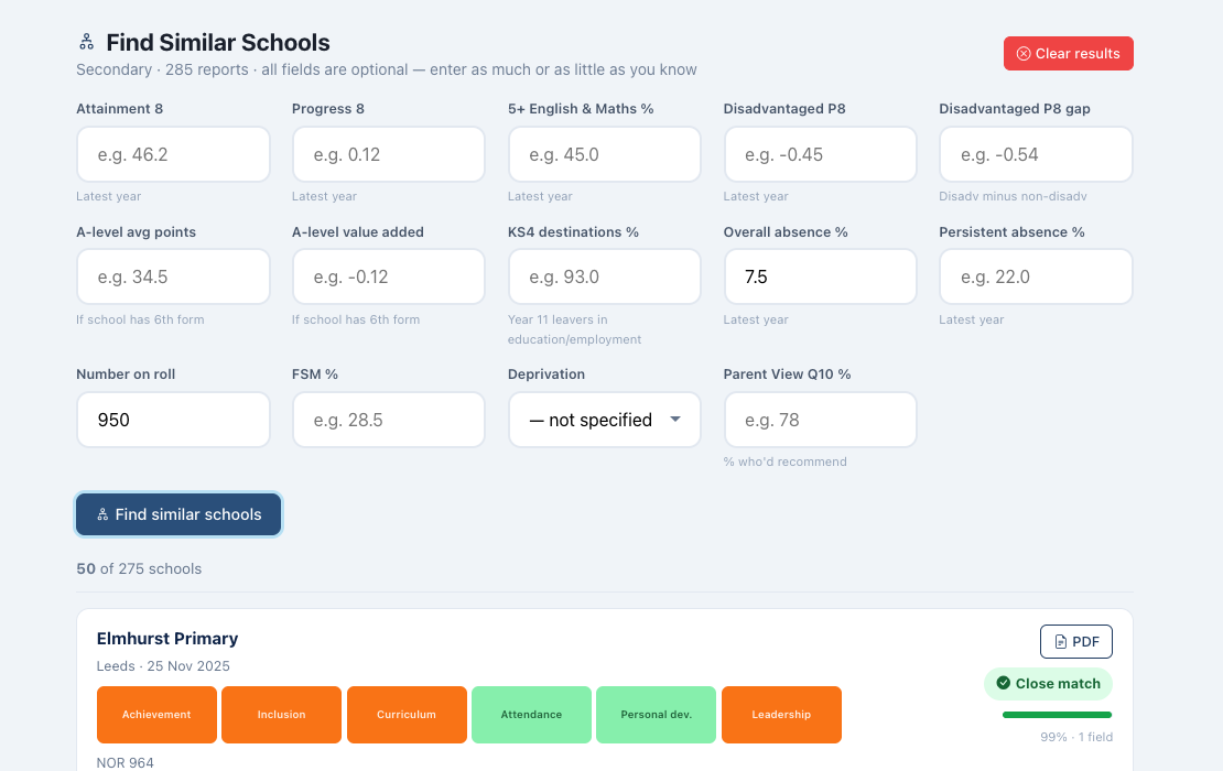 Find Similar Schools