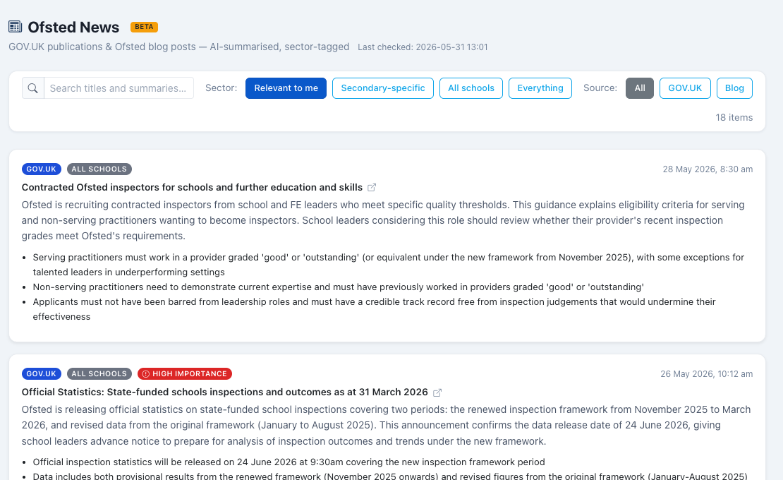 Ofsted News